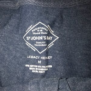 Long sleeve 3 button Henley, gray, M size